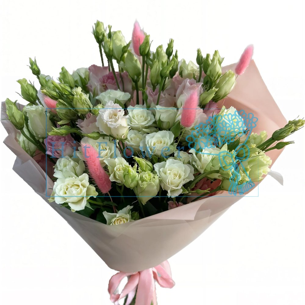 Букет цветов из: Розы и Лизиантусы