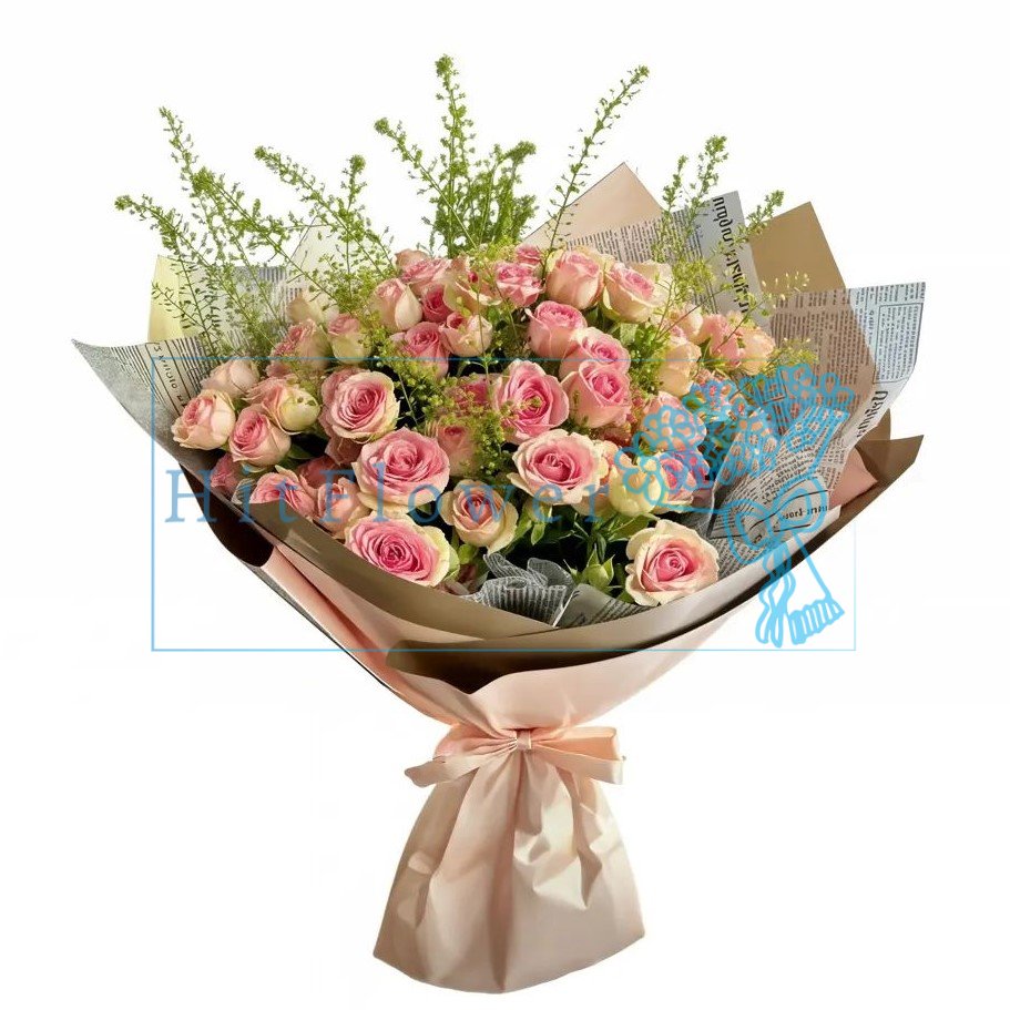 Букет роз Ванильный Рассвет