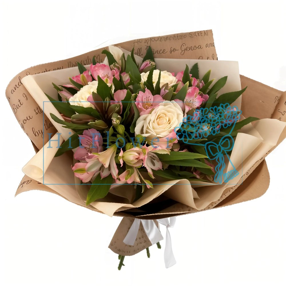 Букет цветов из: Альстромерии и Розы